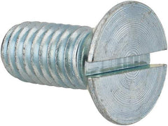 Value Collection - 3/8-16 UNC, 7/8" OAL Slotted Drive Machine Screw - Flat Head, Grade 2 Steel, Zinc-Plated Finish, Without Washer - Caliber Tooling