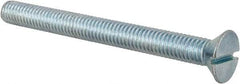 Value Collection - 3/8-16 UNC, 4" OAL Slotted Drive Machine Screw - Flat Head, Grade 2 Steel, Zinc-Plated Finish, Without Washer - Caliber Tooling