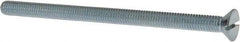 Value Collection - 3/8-16 UNC, 6" OAL Slotted Drive Machine Screw - Flat Head, Grade J82 Steel, Zinc-Plated Finish, Without Washer - Caliber Tooling