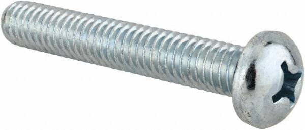 Value Collection - 5/16-18 UNC, 2" Length Under Head Phillips Drive Machine Screw - Round Head, Grade 2 Steel, Zinc-Plated Finish, Without Washer - Caliber Tooling