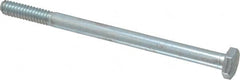 Made in USA - 1/4-20 UNC, 3-3/4" Length Under Head Hex Head Cap Screw - Partially Threaded, Grade 5 Steel, Zinc-Plated Finish, 7/16" Hex - Caliber Tooling