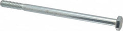 Made in USA - 1/4-20 UNC, 4" Length Under Head Hex Head Cap Screw - Partially Threaded, Grade 5 Steel, Zinc-Plated Finish, 7/16" Hex - Caliber Tooling