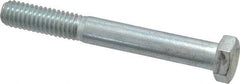 Made in USA - 3/8-16 UNC, 3" Length Under Head Hex Head Cap Screw - Partially Threaded, Grade 5 Steel, Zinc-Plated Finish, 9/16" Hex - Caliber Tooling