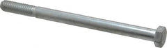 Made in USA - 3/8-16 UNC, 5" Length Under Head Hex Head Cap Screw - Partially Threaded, Grade 5 Steel, Zinc-Plated Finish, 9/16" Hex - Caliber Tooling