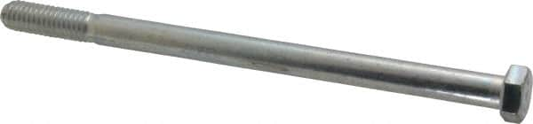 Made in USA - 3/8-16 UNC, 6" Length Under Head Hex Head Cap Screw - Partially Threaded, Grade 5 Steel, Zinc-Plated Finish, 9/16" Hex - Caliber Tooling