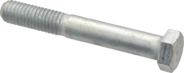 Made in USA - 1/2-13 UNC, 3-1/2" Length Under Head Hex Head Cap Screw - Partially Threaded, Grade 5 Steel, Zinc-Plated Finish, 3/4" Hex - Caliber Tooling