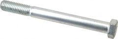 Made in USA - 1/2-13 UNC, 5" Length Under Head Hex Head Cap Screw - Partially Threaded, Grade 5 Steel, Zinc-Plated Finish, 3/4" Hex - Caliber Tooling