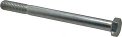 Made in USA - 1/2-13 UNC, 5-1/2" Length Under Head Hex Head Cap Screw - Partially Threaded, Grade 5 Steel, Zinc-Plated Finish, 3/4" Hex - Caliber Tooling