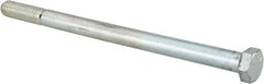 Made in USA - 1/2-13 UNC, 8" Length Under Head Hex Head Cap Screw - Partially Threaded, Grade 5 Steel, Zinc-Plated Finish, 3/4" Hex - Caliber Tooling