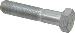 Made in USA - 3/8-24 UNF, 1-3/4" Length Under Head Hex Head Cap Screw - Partially Threaded, Grade 5 Steel, Zinc-Plated Finish, 9/16" Hex - Caliber Tooling