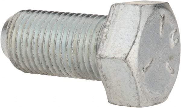 Made in USA - 1/2-20 UNF, 1" Length Under Head Hex Head Cap Screw - Fully Threaded, Grade 5 Steel, Zinc-Plated Finish, 3/4" Hex - Caliber Tooling