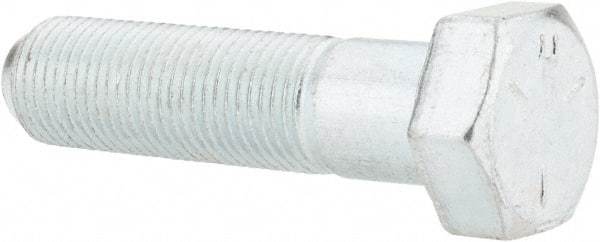 Made in USA - 1/2-20 UNF, 2" Length Under Head Hex Head Cap Screw - Partially Threaded, Grade 5 Steel, Zinc-Plated Finish, 3/4" Hex - Caliber Tooling