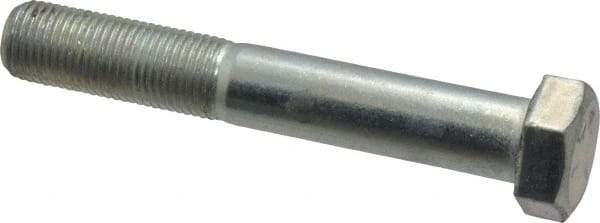 Made in USA - 1/2-20 UNF, 3-1/4" Length Under Head Hex Head Cap Screw - Partially Threaded, Grade 5 Steel, Zinc-Plated Finish, 3/4" Hex - Caliber Tooling