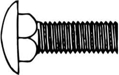 Value Collection - 1/2-13 UNC 4" Length Under Head, Standard Square Neck, Carriage Bolt - 1006-1050 Steel, Galvanized Zinc-Plated Finish - Caliber Tooling