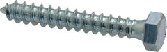 Value Collection - 3/8" Screw, 2-1/2" Length Under Head, Steel, Hex Head Lag Screw - Zinc Plated, Grade 2 - Caliber Tooling