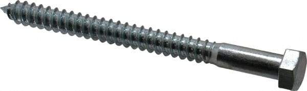 Value Collection - 1/2" Screw, 6" Length Under Head, Steel, Hex Head Lag Screw - Zinc Plated, Grade 2 - Caliber Tooling