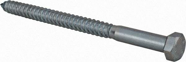 Value Collection - 1/2" Screw, 7" Length Under Head, Steel, Hex Head Lag Screw - Zinc Plated, Grade 2 - Caliber Tooling