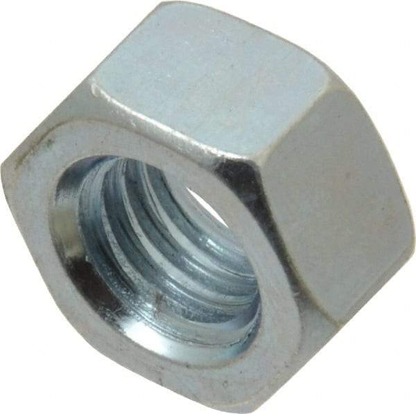 Value Collection - 7/16-14 UNC Steel Right Hand Hex Nut - 11/16" Across Flats, 3/8" High, Zinc-Plated Finish - Caliber Tooling