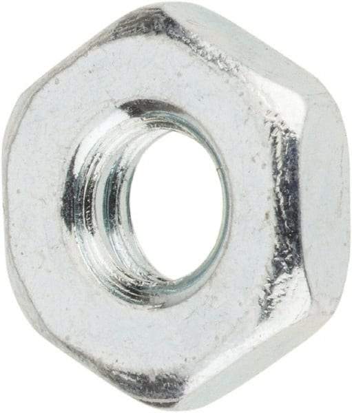 Value Collection - #10-24 UNC Steel Right Hand Machine Screw Hex Nut - 3/8" Across Flats, 1/8" High, Zinc-Plated Finish - Caliber Tooling