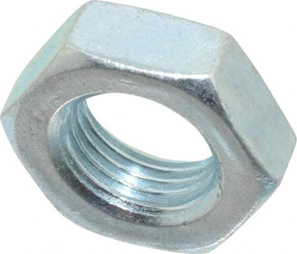 Value Collection - 9/16-18 UNF Steel Right Hand Hex Jam Nut - 7/8" Across Flats, 5/16" High, Zinc-Plated Finish - Caliber Tooling