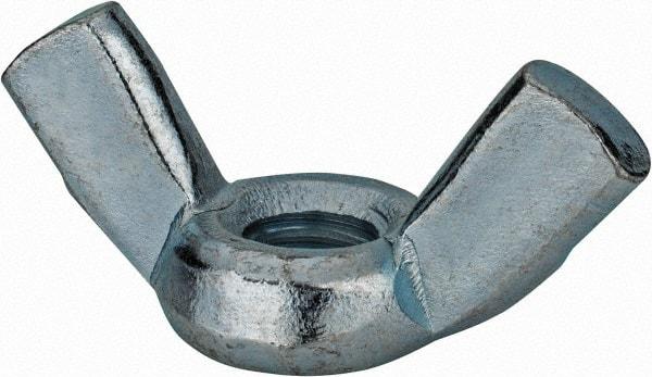 Value Collection - 7/16-14 UNC, Zinc Plated, Steel Standard Wing Nut - 1.94" Wing Span, 1" Wing Span - Caliber Tooling