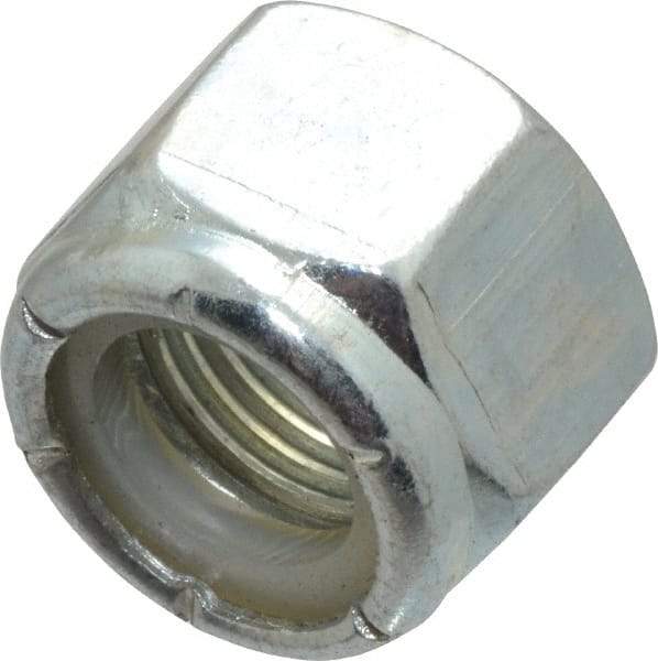 Value Collection - 1/2-20 UNF Grade 2 Hex Lock Nut with Nylon Insert - 3/4" Width Across Flats, 39/64" High, Zinc-Plated Finish - Caliber Tooling