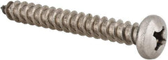 Value Collection - #14 Pan Head Phillips Sheet Metal Screw - Stainless Steel, 2" Length Under Head, Grade 18-8 - Caliber Tooling