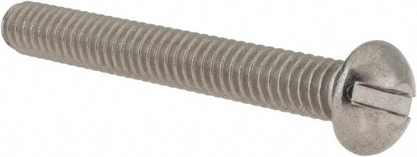 Value Collection - 1/4-20 UNC, 2" Length Under Head Slotted Drive Machine Screw - Round Head, Grade 18-8 Stainless Steel, Uncoated, Without Washer - Caliber Tooling