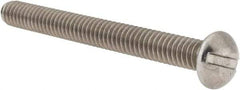 Value Collection - 1/4-20 UNC, 2-1/2" Length Under Head Slotted Drive Machine Screw - Round Head, Grade 18-8 Stainless Steel, Uncoated, Without Washer - Caliber Tooling