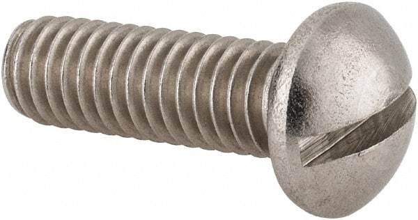 Value Collection - 5/16-18 UNC, 1" Length Under Head Slotted Drive Machine Screw - Round Head, Grade 18-8 Stainless Steel, Uncoated, Without Washer - Caliber Tooling