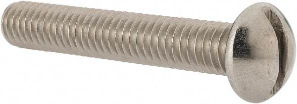 Value Collection - 5/16-18 UNC, 2" Length Under Head Slotted Drive Machine Screw - Round Head, Grade 18-8 Stainless Steel, Uncoated, Without Washer - Caliber Tooling