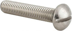 Value Collection - 3/8-16 UNC, 2" Length Under Head Slotted Drive Machine Screw - Round Head, Grade 18-8 Stainless Steel, Uncoated, Without Washer - Caliber Tooling