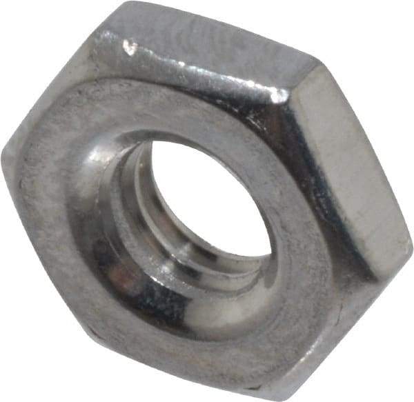 Value Collection - #10-32 UNF Stainless Steel Right Hand Machine Screw Hex Nut - 3/8" Across Flats, 1/8" High, Uncoated - Caliber Tooling