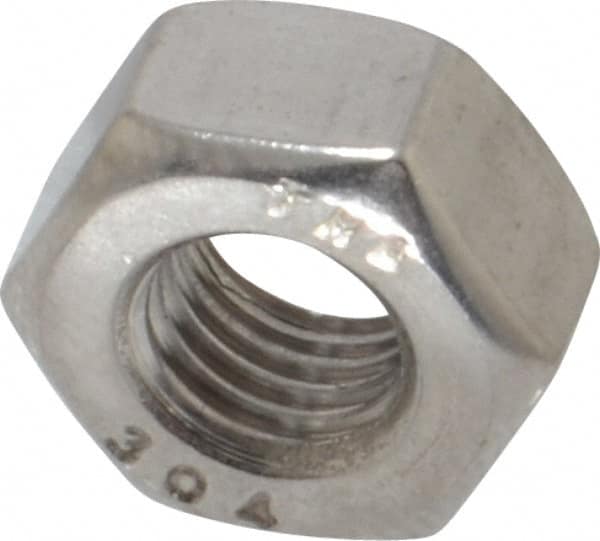 Value Collection - 1/4-28 UNF Stainless Steel Right Hand Hex Nut - 7/16" Across Flats, 7/32" High, Uncoated - Caliber Tooling