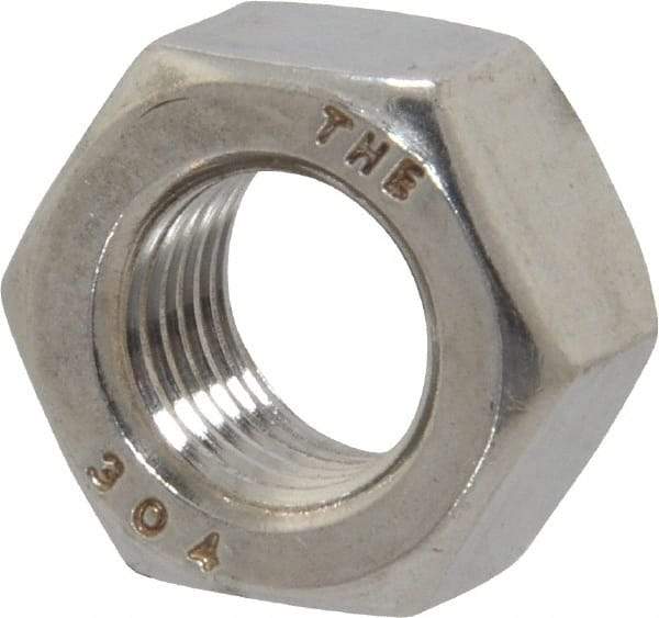 Value Collection - 7/16-20 UNF Stainless Steel Right Hand Hex Nut - 11/16" Across Flats, 3/8" High, Uncoated - Caliber Tooling