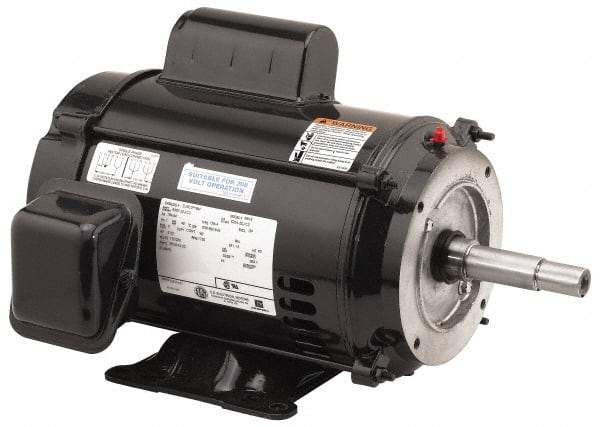 US Motors - 5 hp, ODP Enclosure, 1,800 RPM, 230 Volt, 60 Hz, Industrial Electric AC/DC Motor - Size 184 Frame, Horizontal-Footed Mount, 1 Speed, Ball Bearings, 22.0 Full Load Amps, F Class Insulation - Caliber Tooling