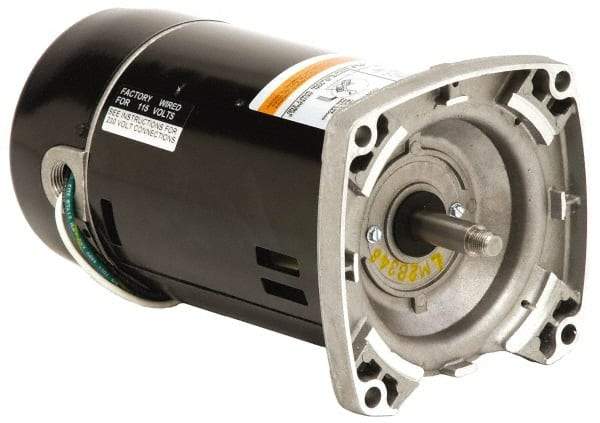 US Motors - 1 hp, ODP Enclosure, Auto Thermal Protection, 3,450 RPM, 208-230/115 Volt, 60 Hz, Industrial Electric AC/DC Motor - Size 56 Frame, C-Face Mount, 1 Speed, Ball Bearings, B Class Insulation, CCW Drive End - Caliber Tooling