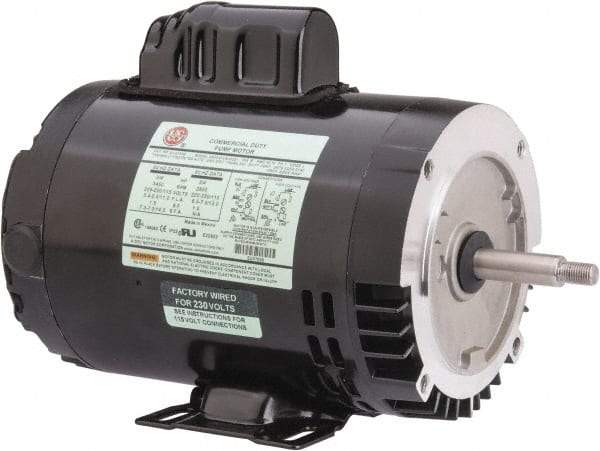 US Motors - 3/4 hp, ODP Enclosure, Auto Thermal Protection, 3,450 RPM, 115/208-230 Volt, 60 Hz, Industrial Electric AC/DC Motor - Size 56J Frame, J-Face/Rem Base Mount, 1 Speed, Ball Bearings, 11.0/5.4-5.5 Full Load Amps, B Class Insulation, CCW Drive End - Caliber Tooling