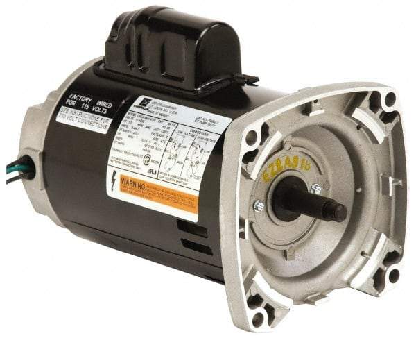 US Motors - 1/2 hp, ODP Enclosure, Auto Thermal Protection, 3,450 RPM, 115/230 Volt, 60 Hz, Industrial Electric AC/DC Motor - Size 56 Frame, Square Flange Mount, 1 Speed, Ball Bearings, 8.4/4.2 Full Load Amps, B Class Insulation, CCW Drive End - Caliber Tooling