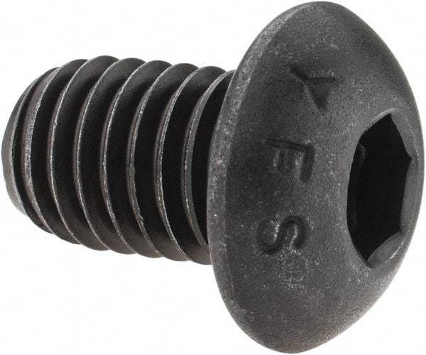 Value Collection - 1/2-13 UNC Hex Socket Drive, Button Screw - Alloy Steel, Black Oxide Finish, Fully Threaded, 3/4" Length Under Head - Caliber Tooling