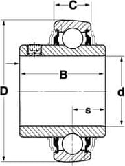 SKF - 2-7/16" ID x 4.3307" OD, 9,110 Lb Dynamic Capacity, Insert Bearing Insert Bearing - 1.0236" Race Width, 8,090 Lb Static Capacity - Caliber Tooling