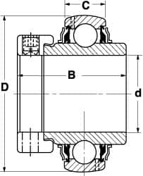 SKF - 1-1/4" ID x 2.4409" OD, 3,380 Lb Dynamic Capacity, Insert Bearing Insert Bearing - 0.7087" Race Width, 2,520 Lb Static Capacity - Caliber Tooling