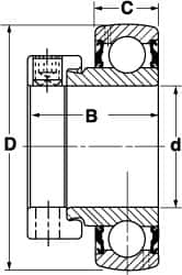 SKF - 1-1/4" ID x 2.8346" OD, 4,410 Lb Dynamic Capacity, Insert Bearing Insert Bearing - 3/4" Race Width, 3,440 Lb Static Capacity - Caliber Tooling