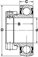 SKF - 5/8" ID x 1.5748" OD, 1,650 Lb Dynamic Capacity, Insert Bearing Insert Bearing - 0.4724" Race Width, 1,070 Lb Static Capacity - Caliber Tooling