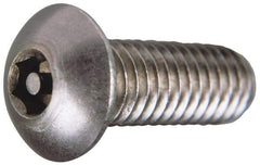 Value Collection - #6-32 UNC Pin In Hex Socket Drive, Button Screw - Grade 18-8 Stainless Steel, Uncoated, 1" Length Under Head - Caliber Tooling