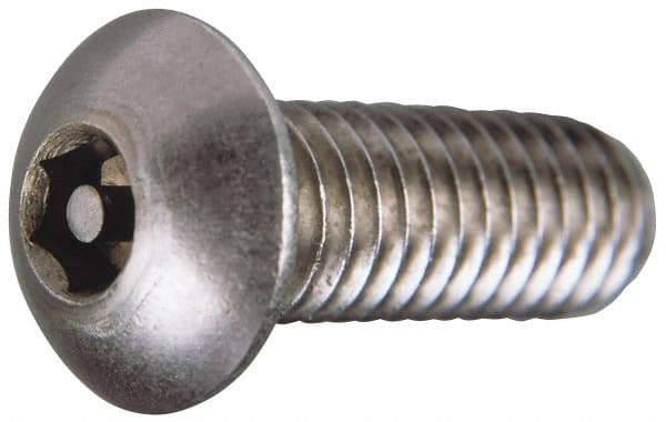 Value Collection - #6-32 UNC Pin In Hex Socket Drive, Button Screw - Grade 18-8 Stainless Steel, Uncoated, 1/2" Length Under Head - Caliber Tooling