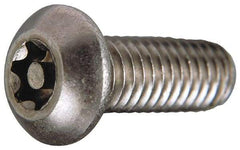 Value Collection - 1/4-20 UNC Pin In Torx Drive, Button Screw - Grade 18-8 Stainless Steel, Uncoated, 1/2" Length Under Head - Caliber Tooling