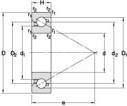 Angular Contact Ball Bearing: 55 mm Bore Dia, 90 mm OD, 18 mm OAW, Without Flange 25 ° Contact Angle, 11,285 lb Static Load, 13,506 lb Dynamic Load