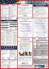 NMC - 24" Wide x 40" High Laminated Paper Labor Law Information Poster - Florida Jurisdiction, 0.03" Thick, English - Caliber Tooling