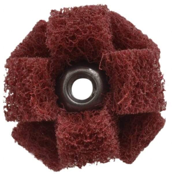 Standard Abrasives - 1" Diam Medium Density Cross Buff - 2 Plys, 8-32 Thread, Very Fine Grade, 20,000 Max RPM - Caliber Tooling